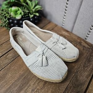 Toms Leather Espardrille Tasseled Flats